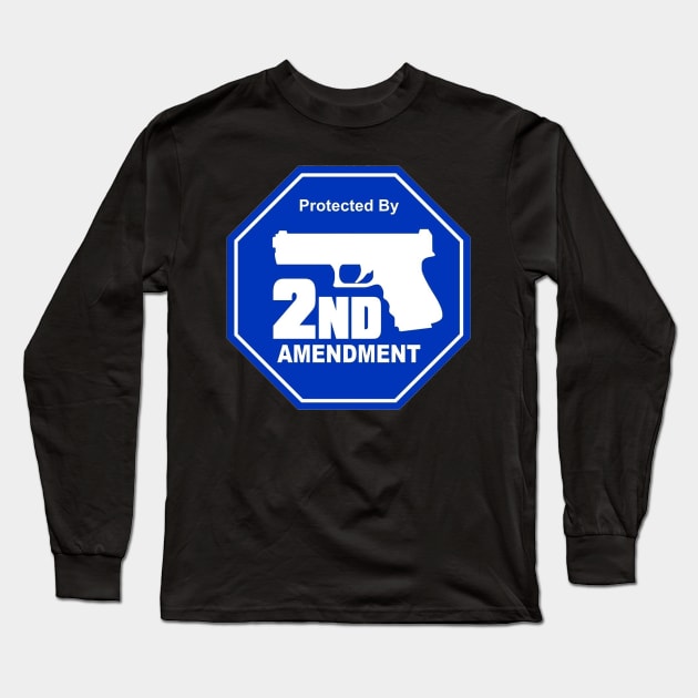 Protected by 2nd Amendment Long Sleeve T-Shirt by  The best hard hat stickers 